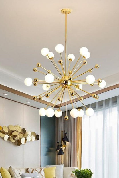 Golden Orbit Sphere Chandelier - view 3 | morylighting