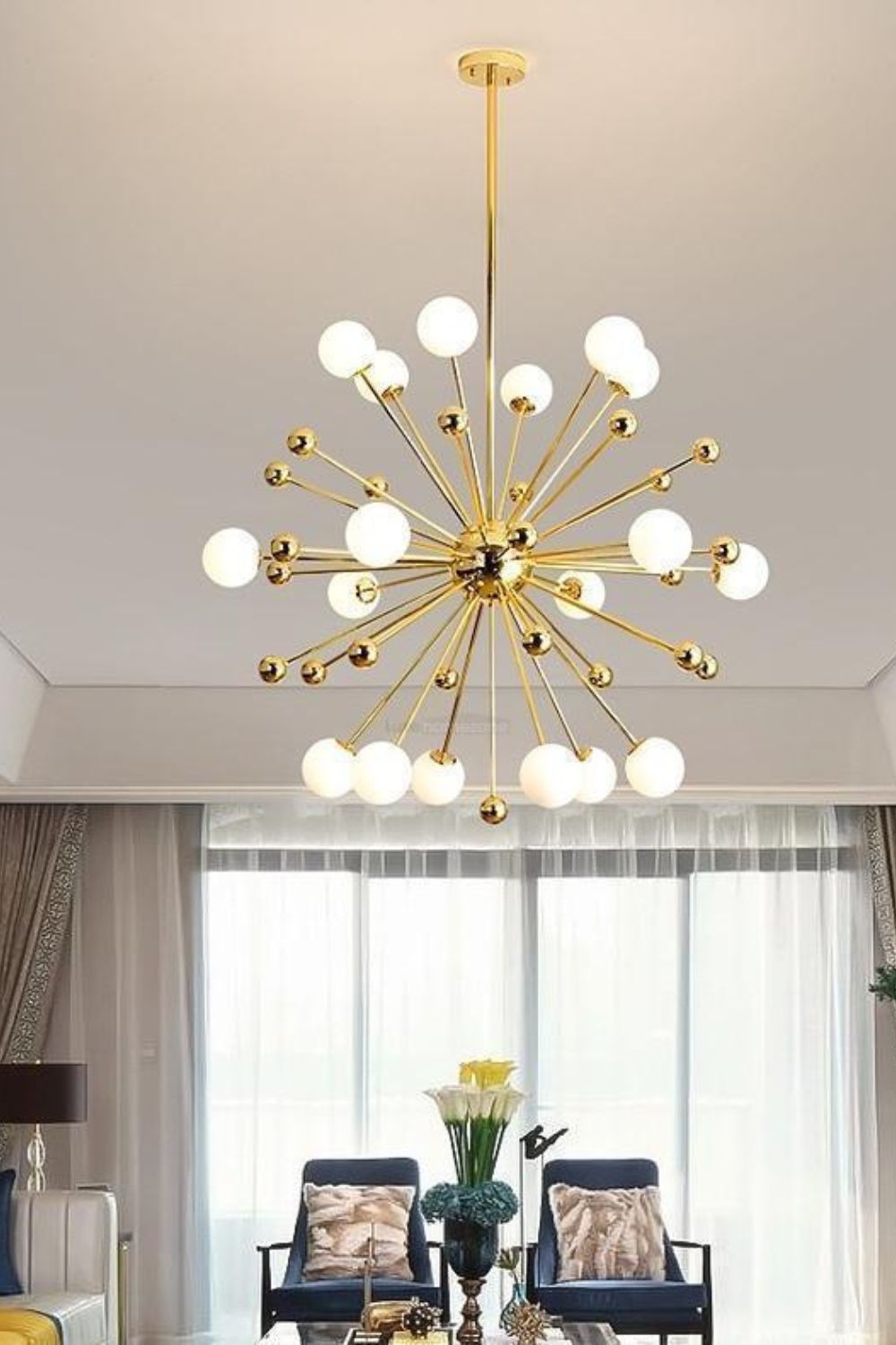 Golden Orbit Sphere Chandelier - view 4 | morylighting