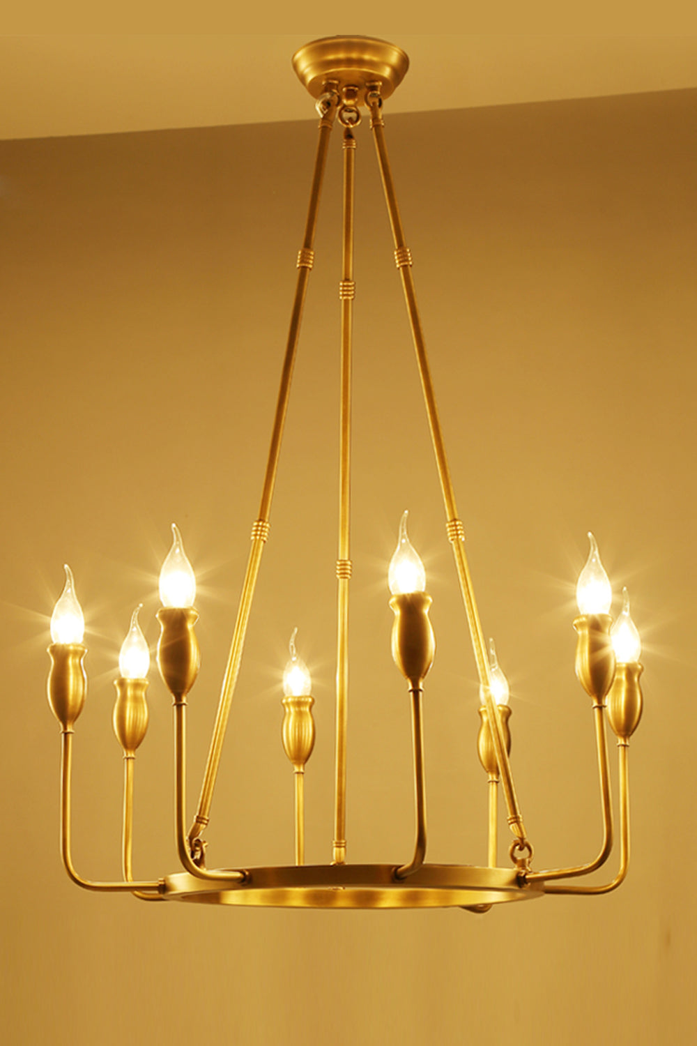 Golden Ring Candle-Arm Chandelier - view 10 | morylighting