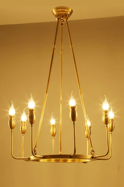 Golden Ring Candle-Arm Chandelier - view 10 | morylighting