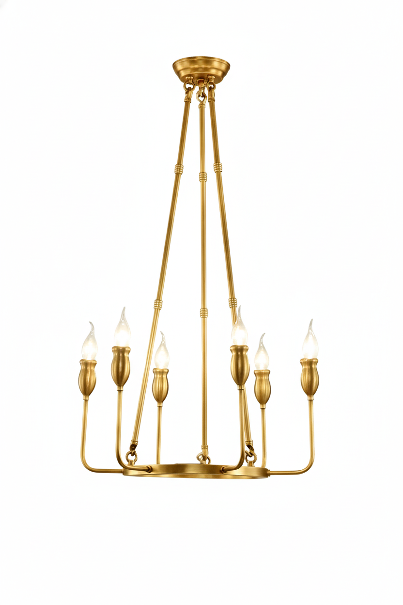 Golden Ring Candle-Arm Chandelier - view 13 | morylighting