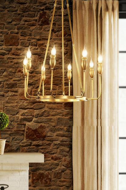 Golden Ring Candle-Arm Chandelier - view 8 | morylighting
