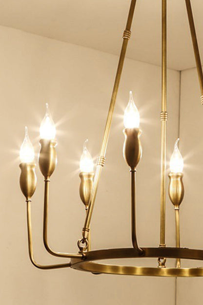 Golden Ring Candle-Arm Chandelier - view 11 | morylighting