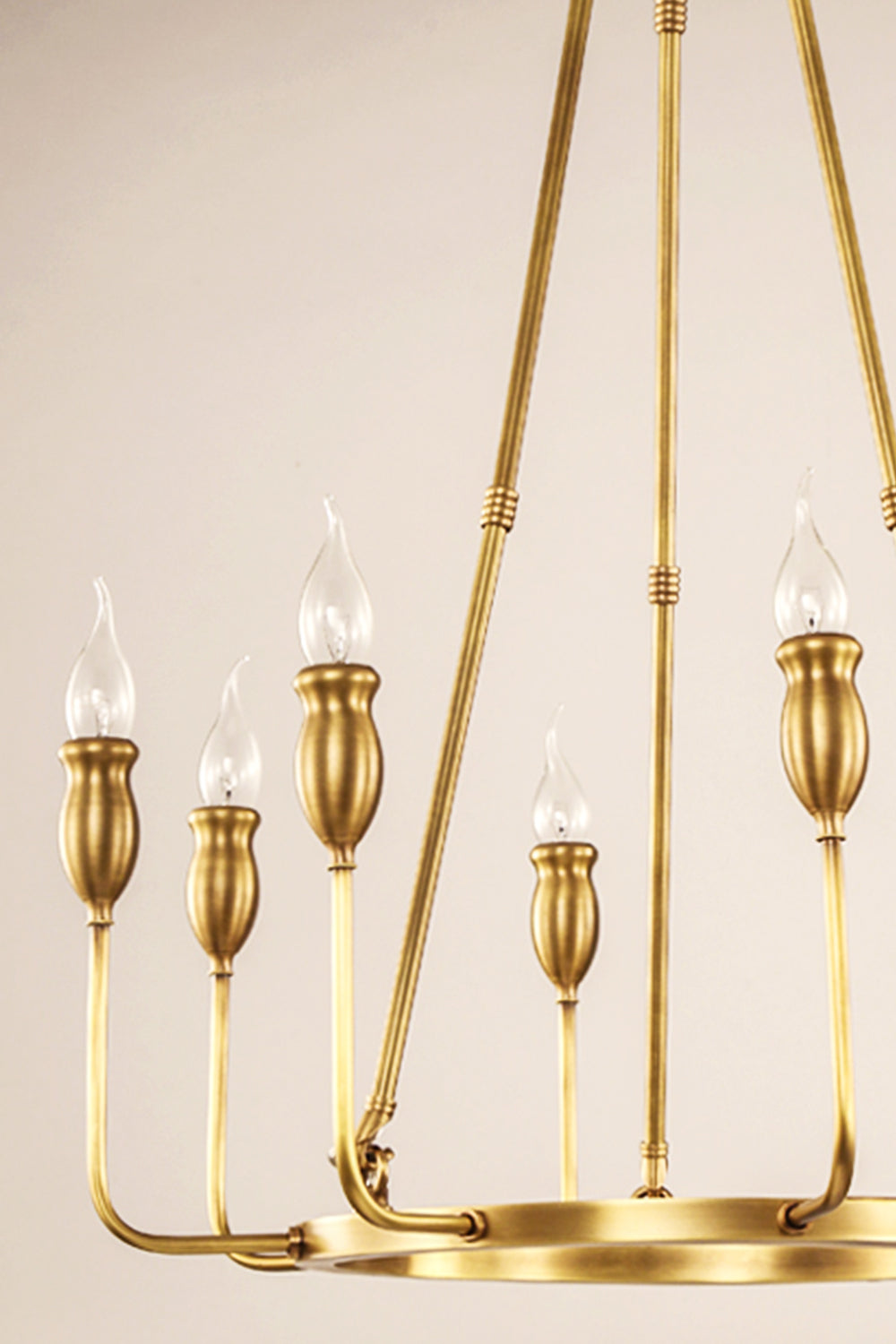 Golden Ring Candle-Arm Chandelier - view 12 | morylighting