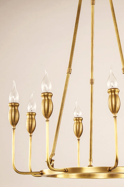 Golden Ring Candle-Arm Chandelier - view 12 | morylighting