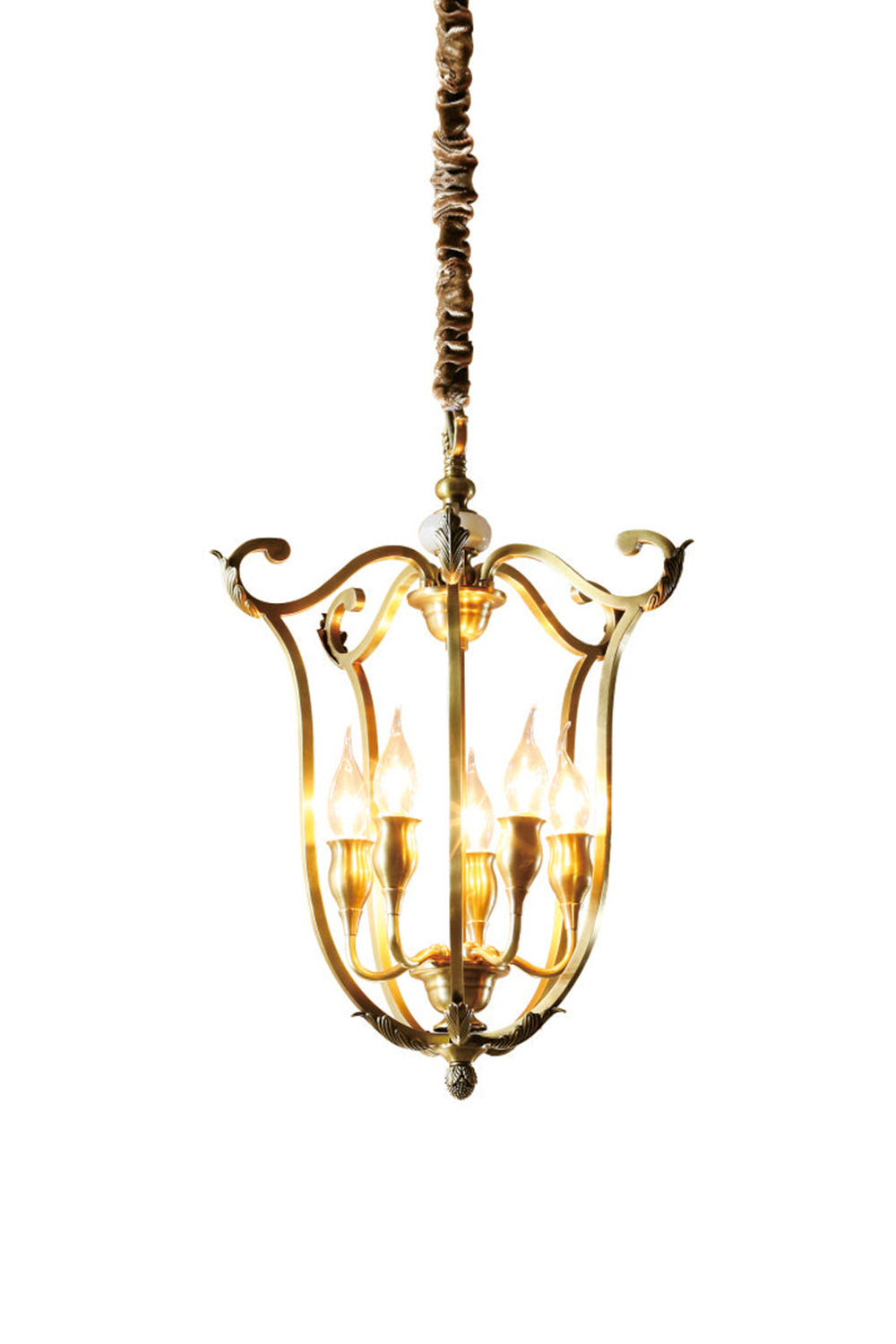 Golden Scroll-Lantern Chandelier | morylighting