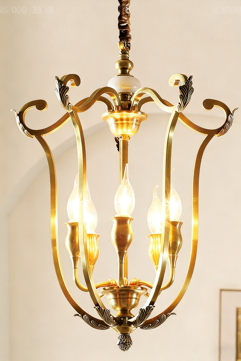 Golden Scroll-Lantern Chandelier - view 10 | morylighting