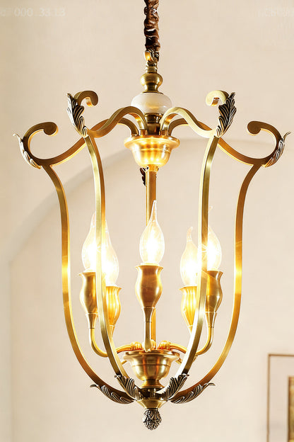 Golden Scroll-Lantern Chandelier - view 10 | morylighting
