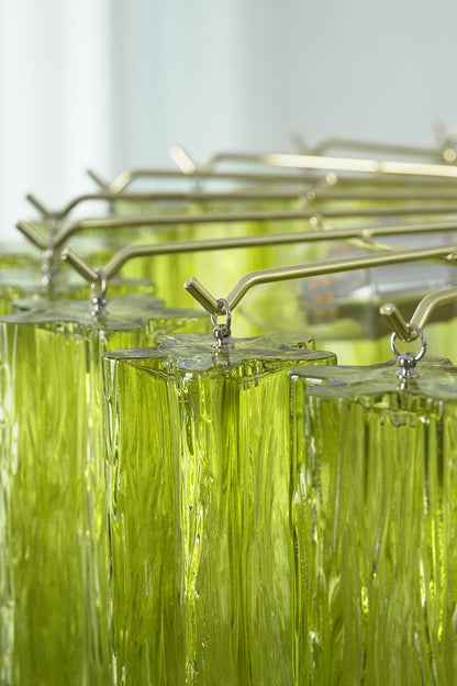 Green Glacier Tier Chandelier |Glass detail | vexa lamps
