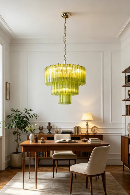 Green Glacier Tier Chandelier for Dining Room | vexa lamps