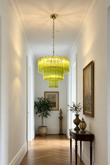 Green Glacier Tier Chandelier for Hallway | vexa lamps