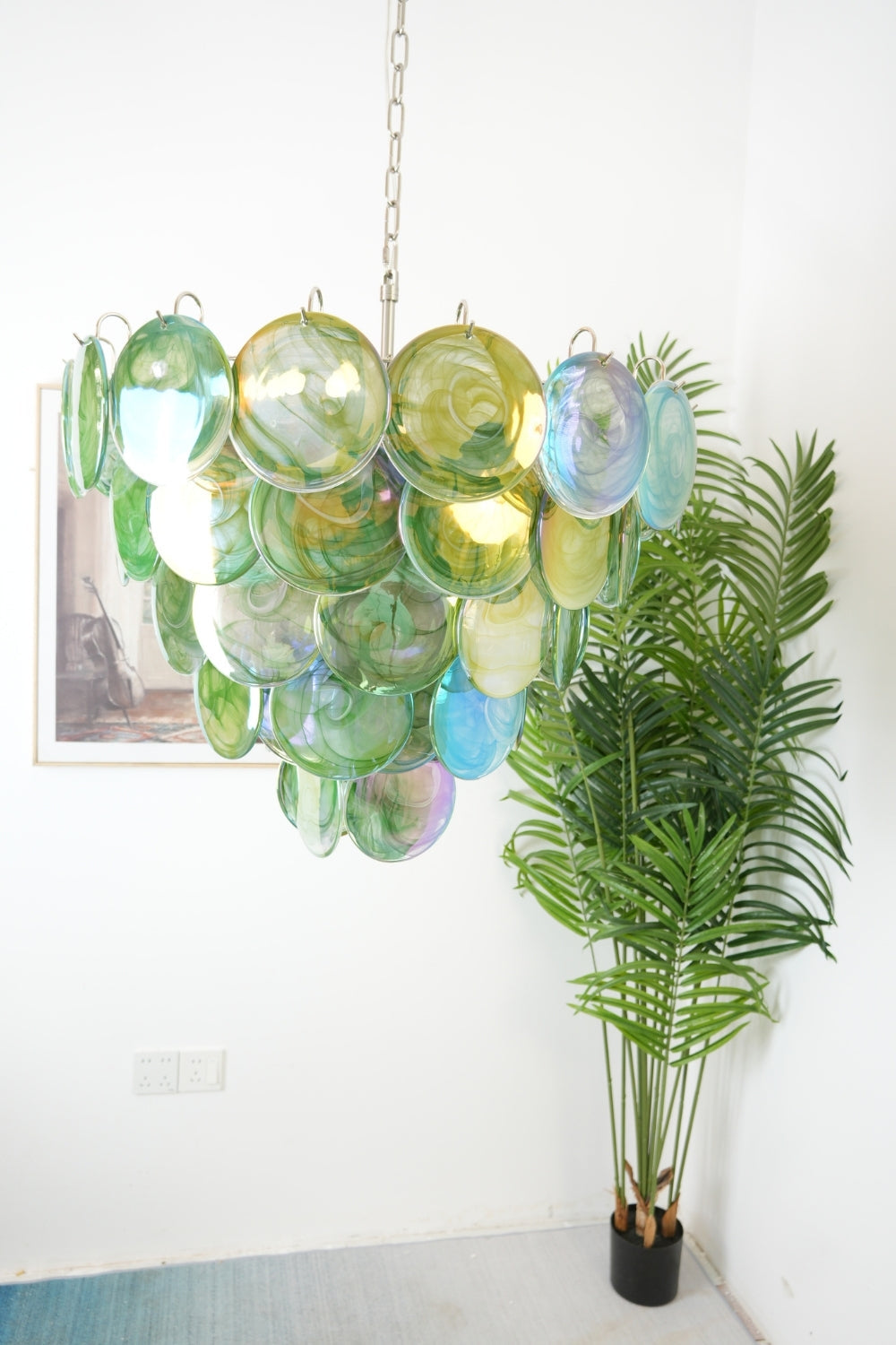 Green Glass High Quality Art Iridescent Chandelier - view 5 | morylighting