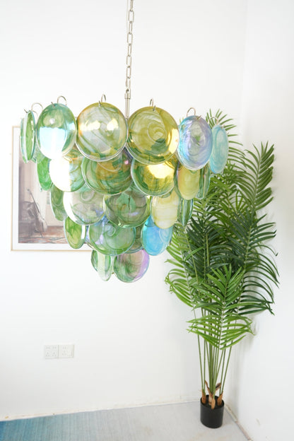 Green Glass High Quality Art Iridescent Chandelier - view 5 | morylighting