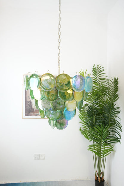 Green Glass High Quality Art Iridescent Chandelier - view 3 | morylighting