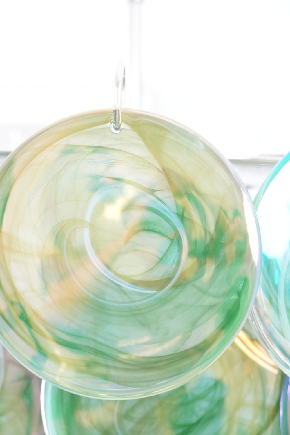 Green Glass High Quality Art Iridescent Chandelier - view 9 | morylighting