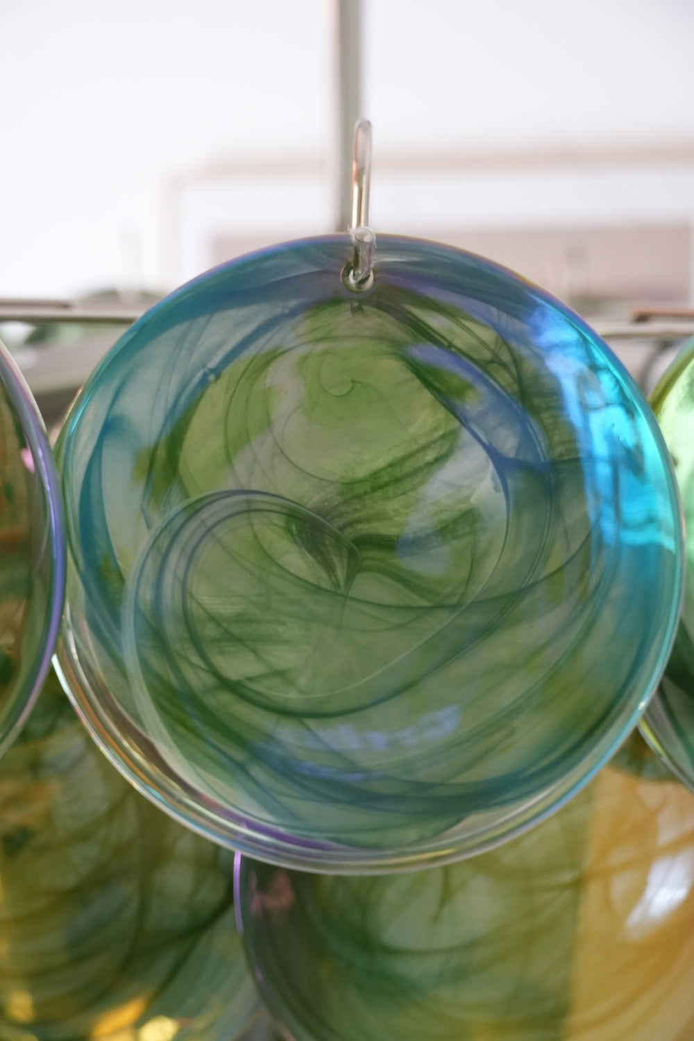 Green Glass High Quality Art Iridescent Chandelier - view 11 | morylighting