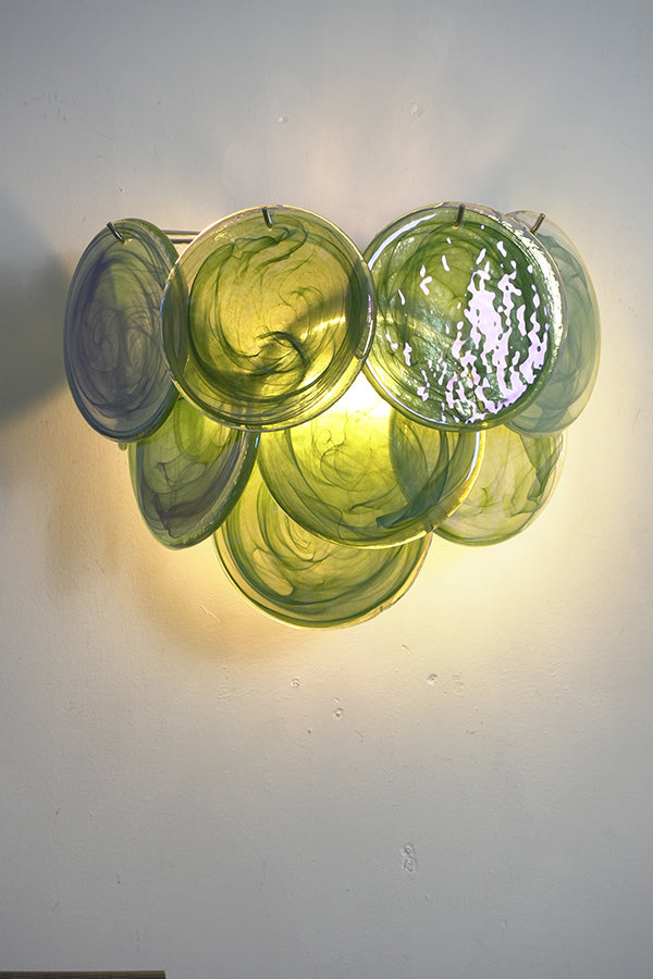 Green Art Glass Discs Wall Lamp - view 21 | morylighting