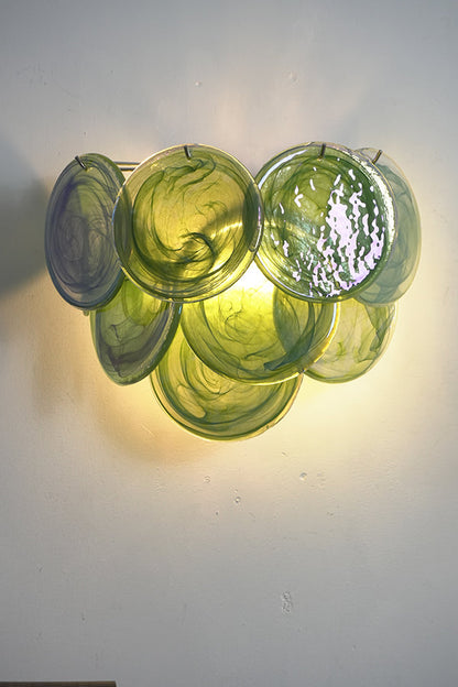 Green Art Glass Discs Wall Lamp - view 21 | morylighting