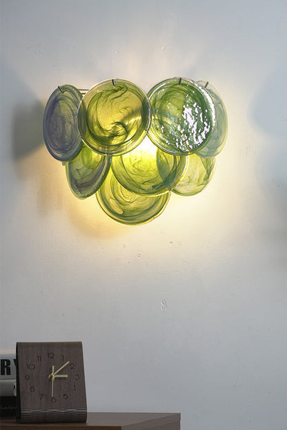 Green Art Glass Discs Wall Lamp - view 12 | morylighting