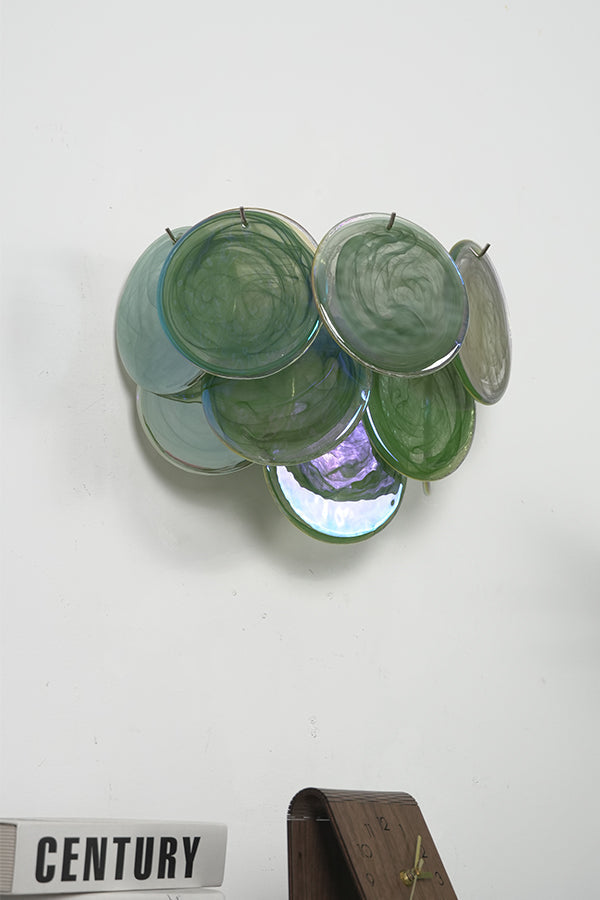 Green Art Glass Discs Wall Lamp - view 18 | morylighting
