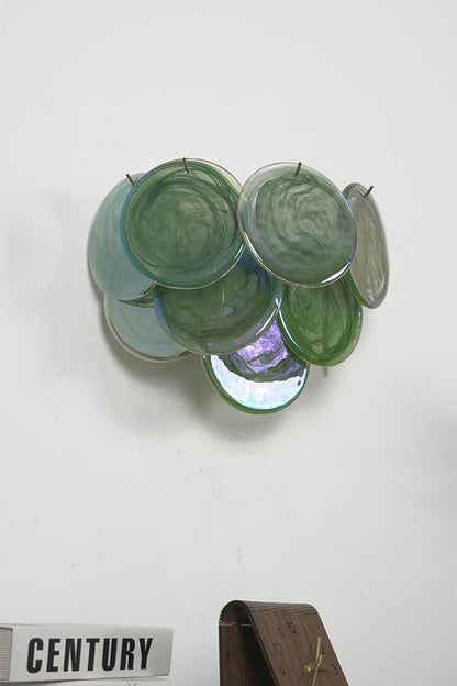 Green Art Glass Discs Wall Lamp - view 18 | morylighting