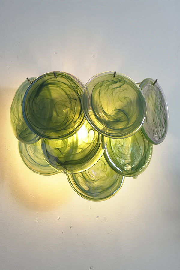Green Art Glass Discs Wall Lamp - view 16 | morylighting
