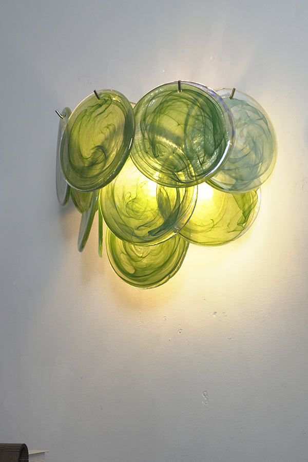 Green Art Glass Discs Wall Lamp - view 13 | morylighting