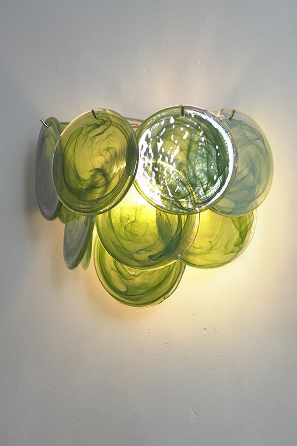 Green Art Glass Discs Wall Lamp - view 14 | morylighting