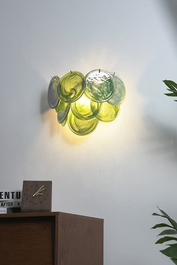 Green Art Glass Discs Wall Lamp - view 10 | morylighting