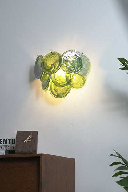 Green Art Glass Discs Wall Lamp - view 10 | morylighting