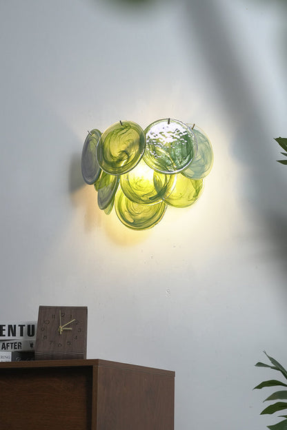 Green Art Glass Discs Wall Lamp - view 11 | morylighting