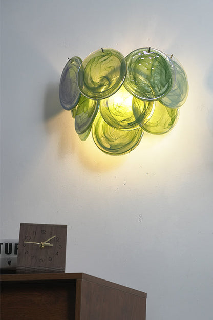 Green Art Glass Discs Wall Lamp - view 15 | morylighting