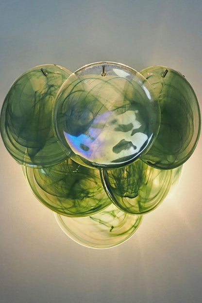 Green Art Glass Discs Wall Lamp - view 27 | morylighting
