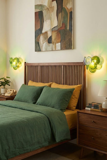 Green Art Glass Discs Wall Lamp - view 2 | morylighting