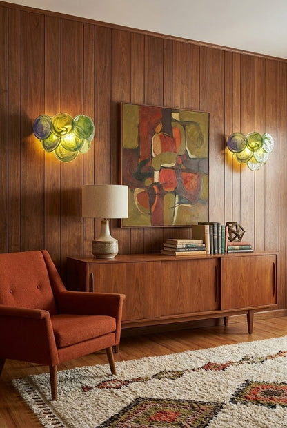 Green Art Glass Discs Wall Lamp - view 6 | morylighting