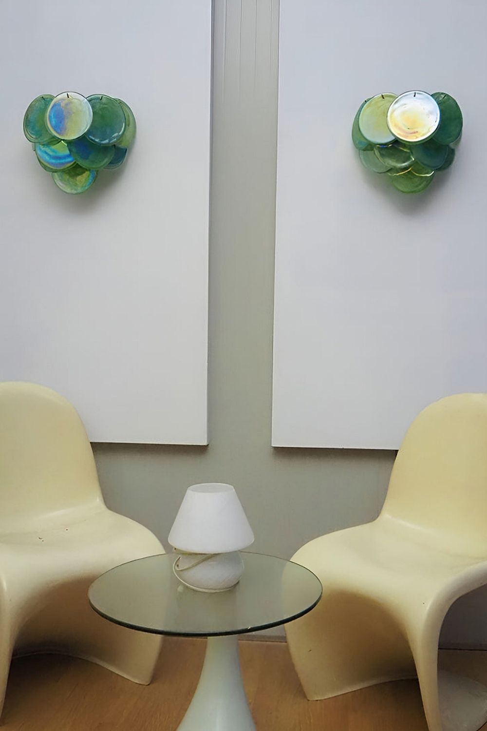 Green Art Glass Discs Wall Lamp - view 17 | morylighting