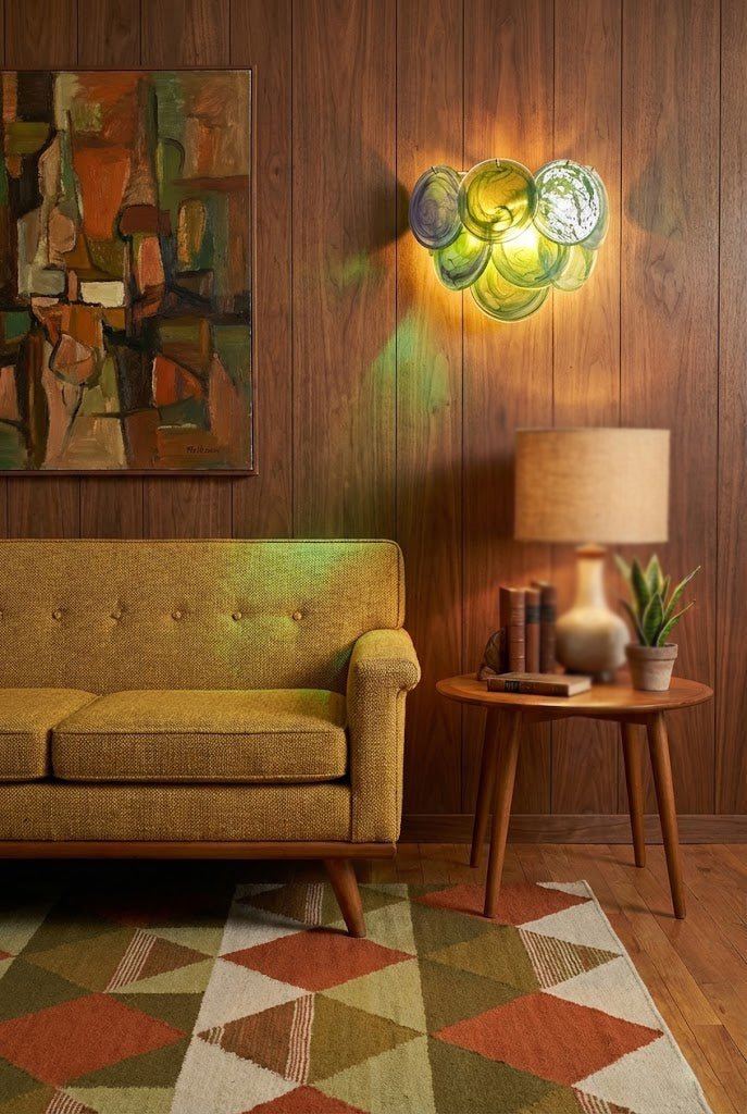 Green Art Glass Discs Wall Lamp - view 8 | morylighting
