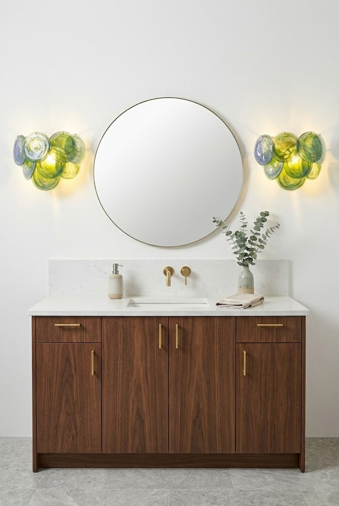 Green Art Glass Discs Wall Lamp - view 7 | morylighting