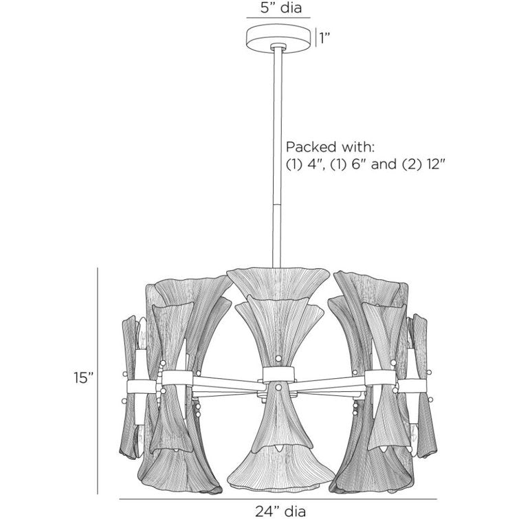 Gwendolyn 16-Light Chandelier with Smoke Glass: Artistic, Modern, and Elegant Lighting