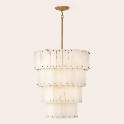 Simona Alabaster Round 4-Tier Chandelier