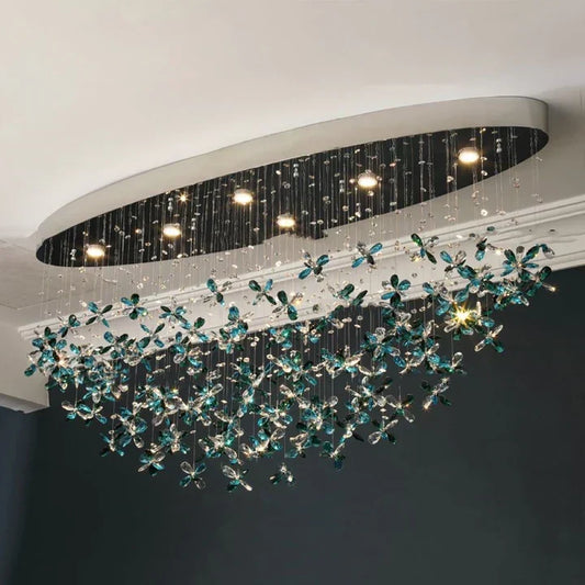 Luxury Crystal Flower Chandelier For Dining Room/Living Room
