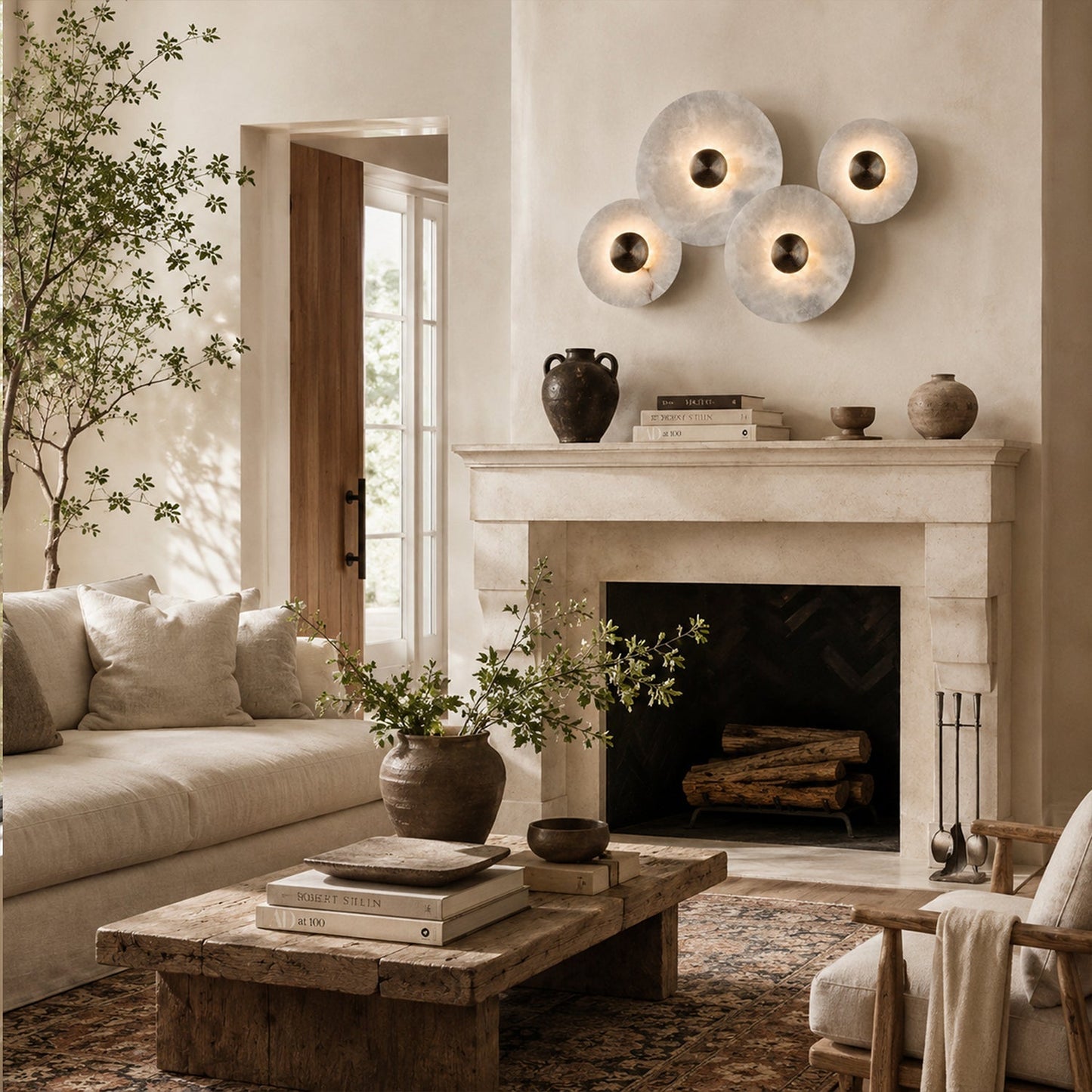 Median Alabaster Flush mount - 4 Surface