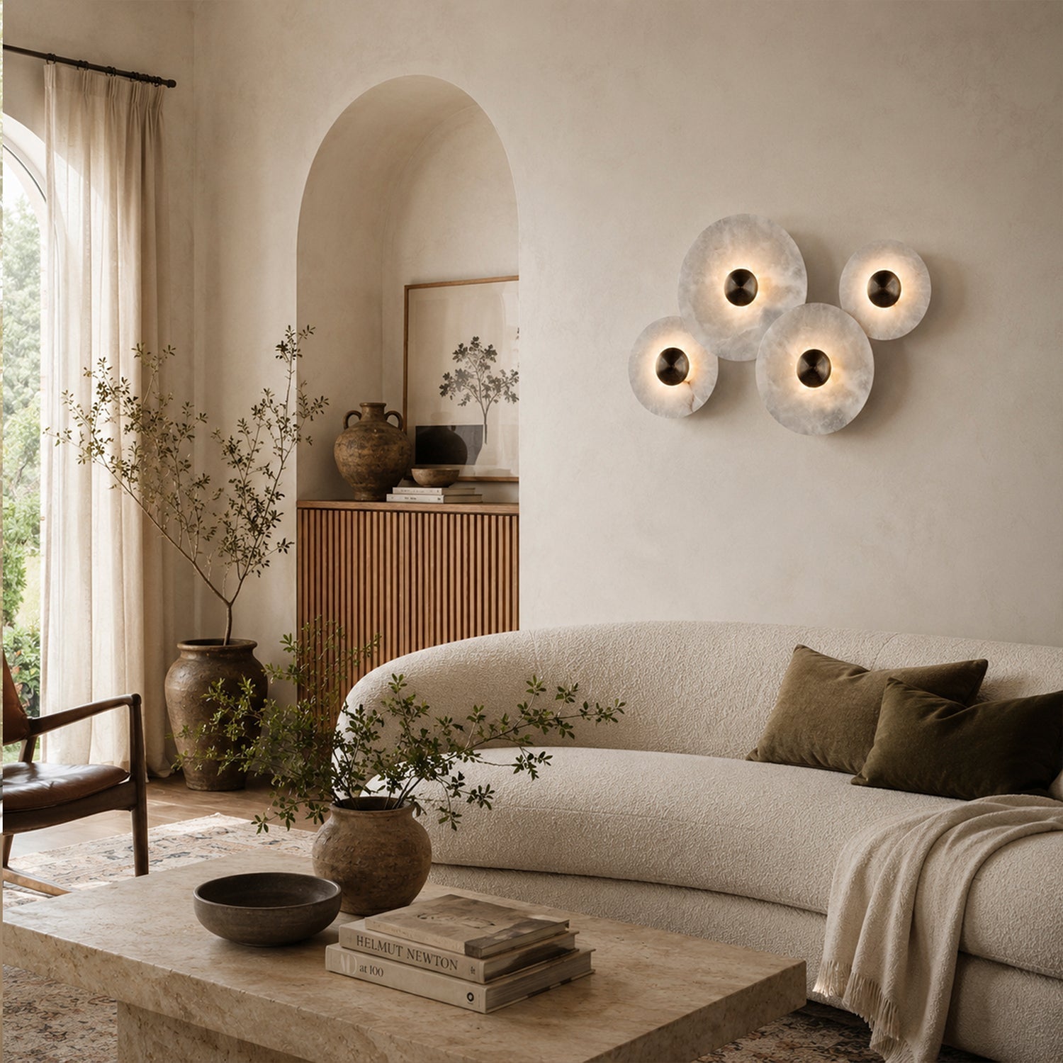 Median Alabaster Flush mount - 4 Surface