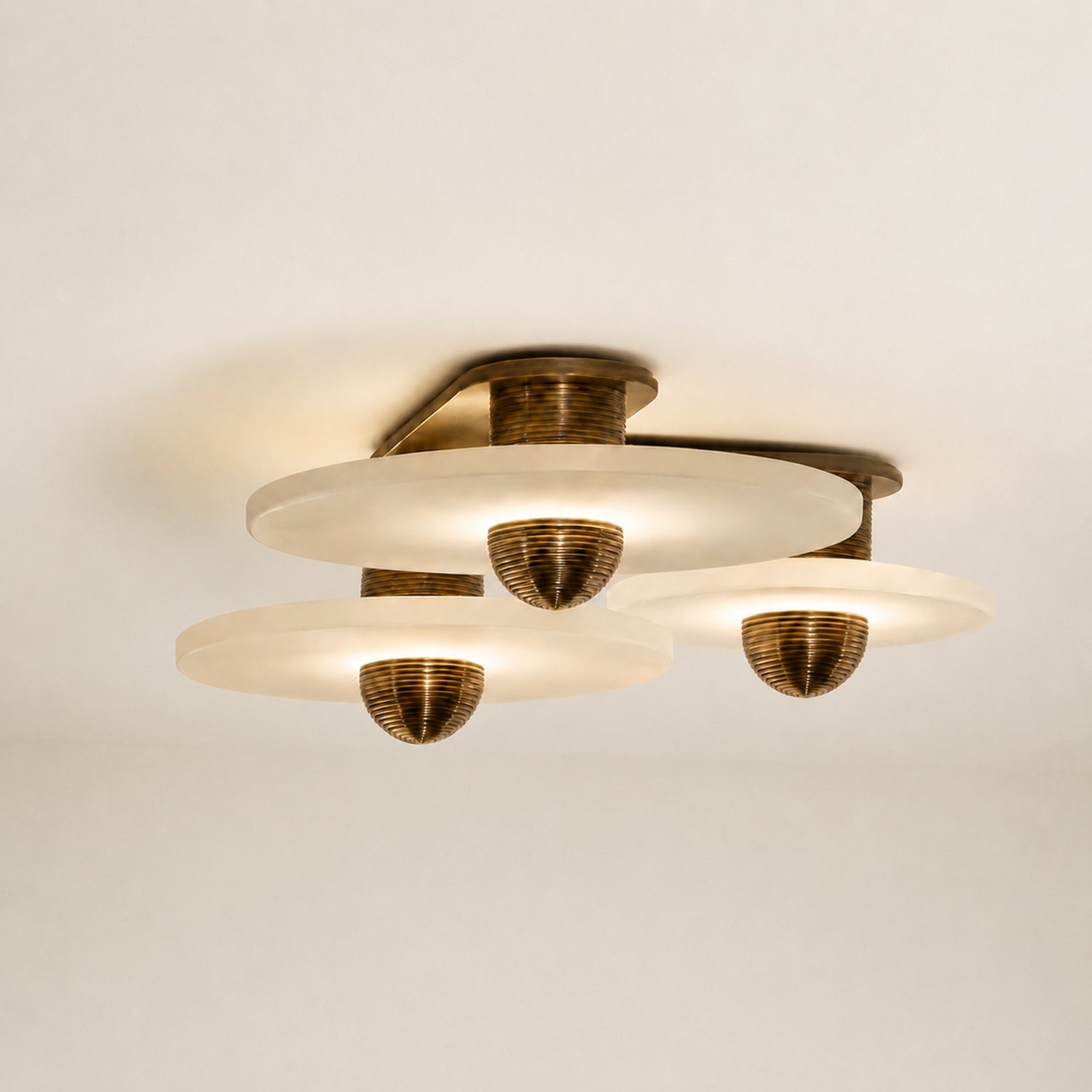 Median Alabaster Flush mount - 3 Surface