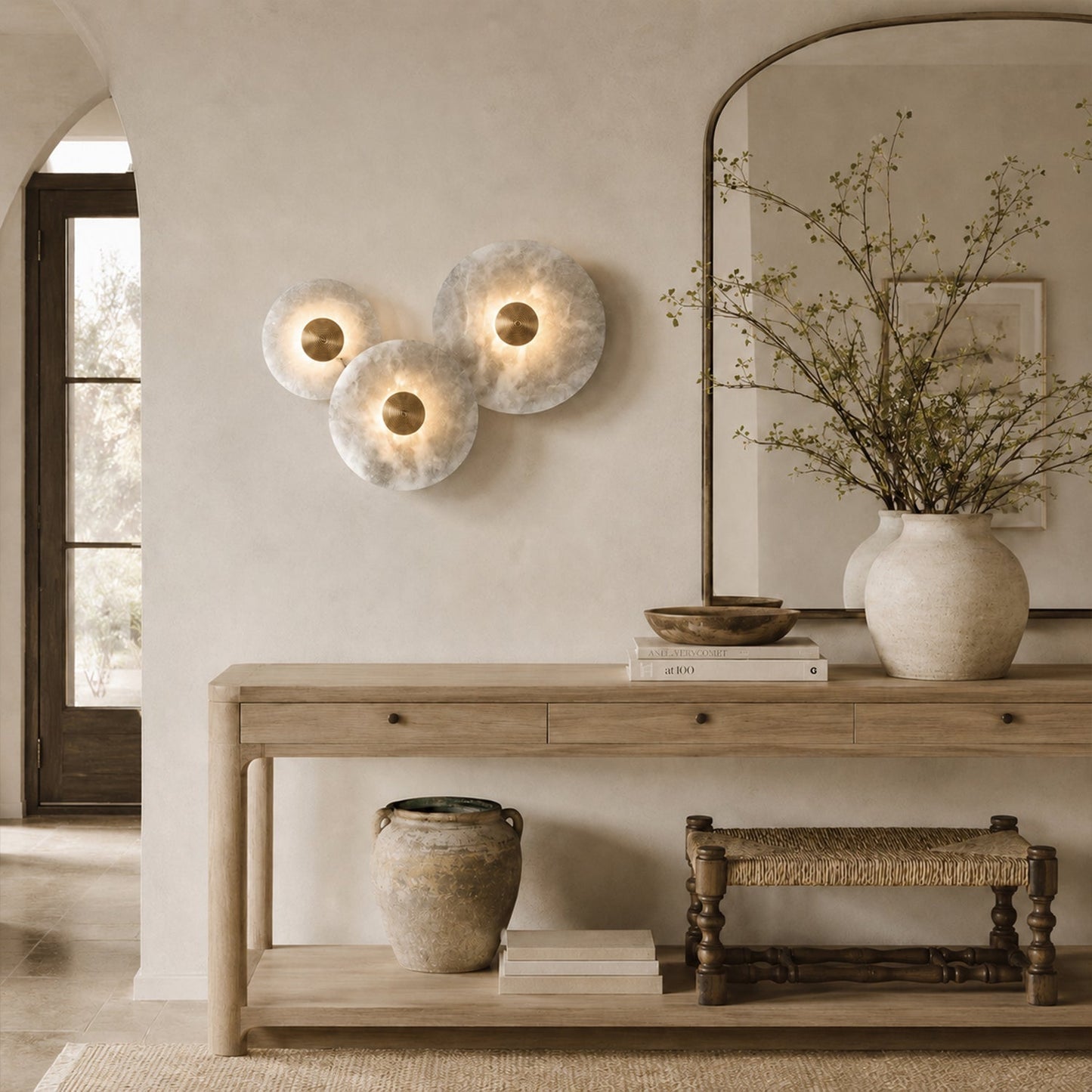 Median Alabaster Flush mount - 3 Surface