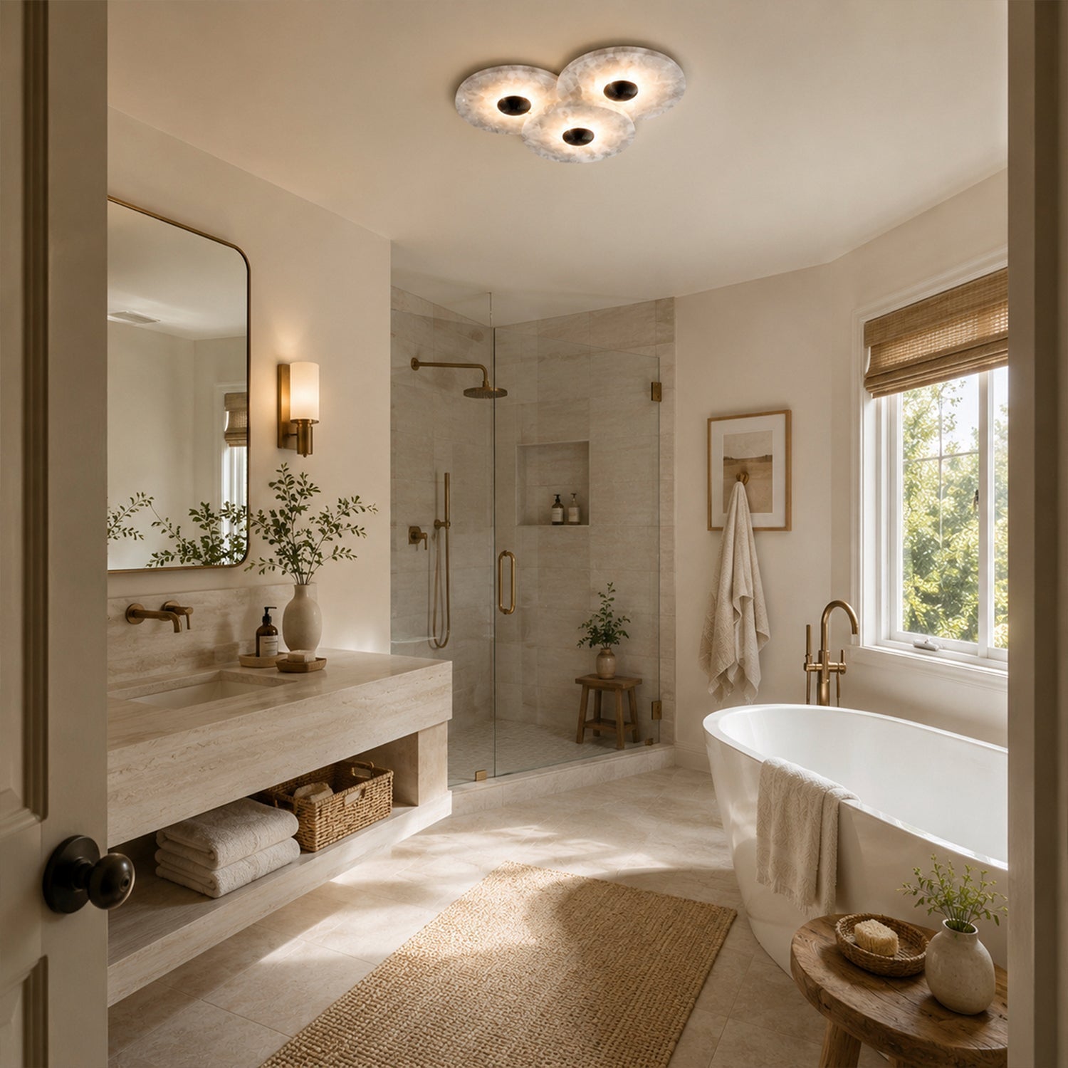 Median Alabaster Flush mount - 3 Surface