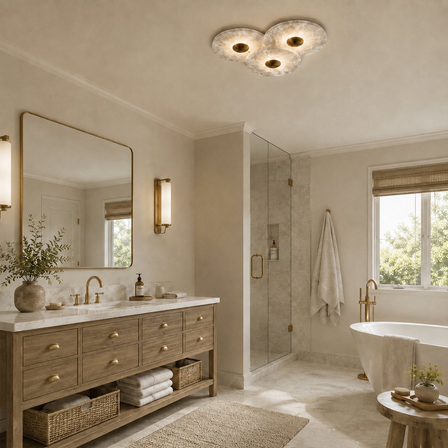 Median Alabaster Flush mount - 3 Surface