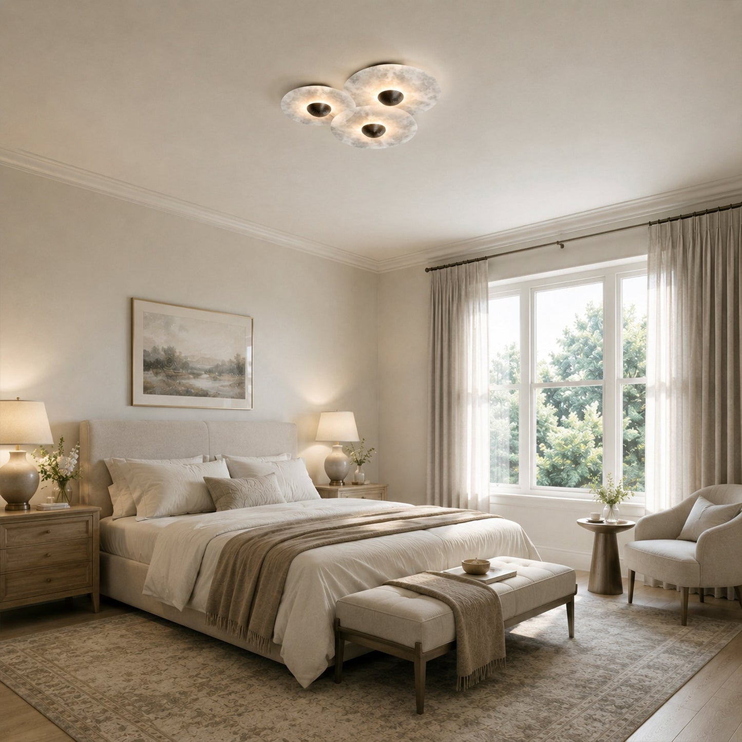 Median Alabaster Flush mount - 3 Surface