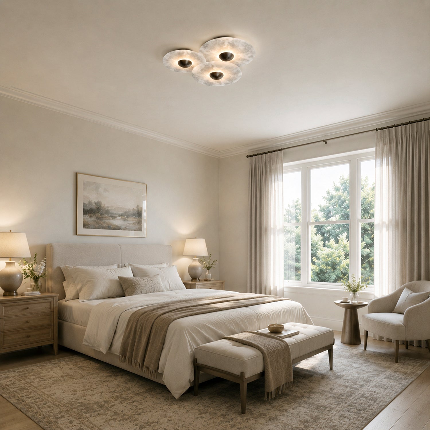 Median Alabaster Flush mount - 3 Surface