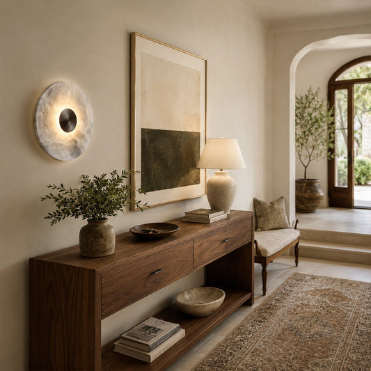 Median Alabaster Flush mount Wall Sconce